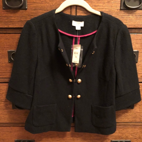 💋💄Chic black jacket w/ pink accents. So Mad Men - Picture 3 of 4